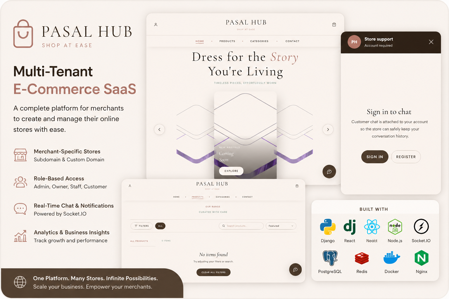 Screenshot of the PasalHub e-commerce platform